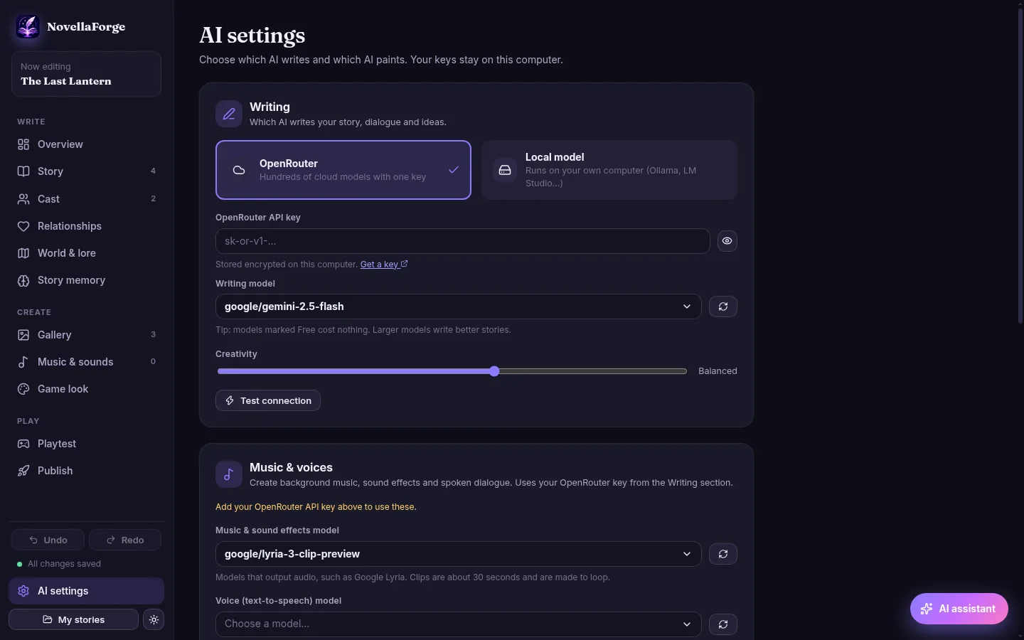 AI settings